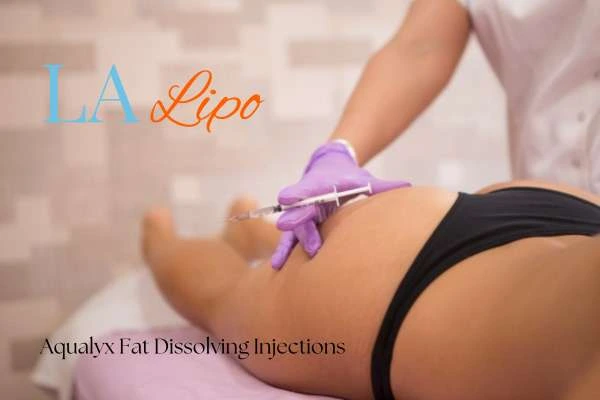 Woman having fat dissolving injections Greenock on thighs