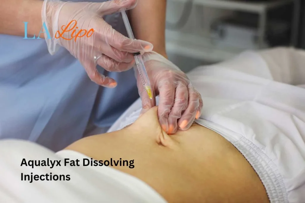 woman having fat dissolving injections Greenock in the stomach