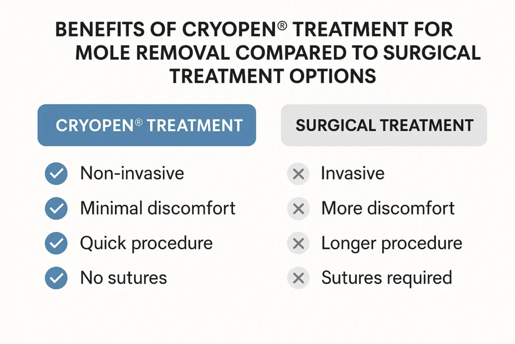 Benefits of professional mole-removal assessment at LA LIPO Greenock