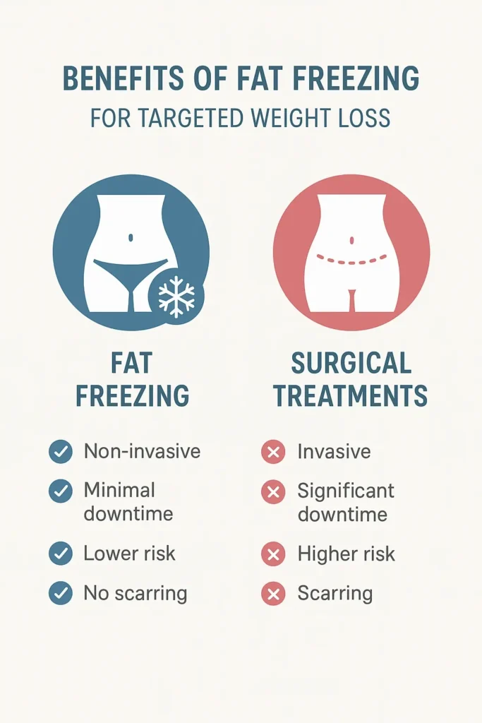 graphic showing the benefits of fat freezing Greenock