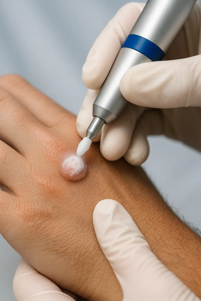 example of wart removal Greenock using cryopen