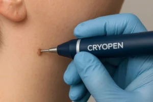Person receiving skin tag removal Greenock